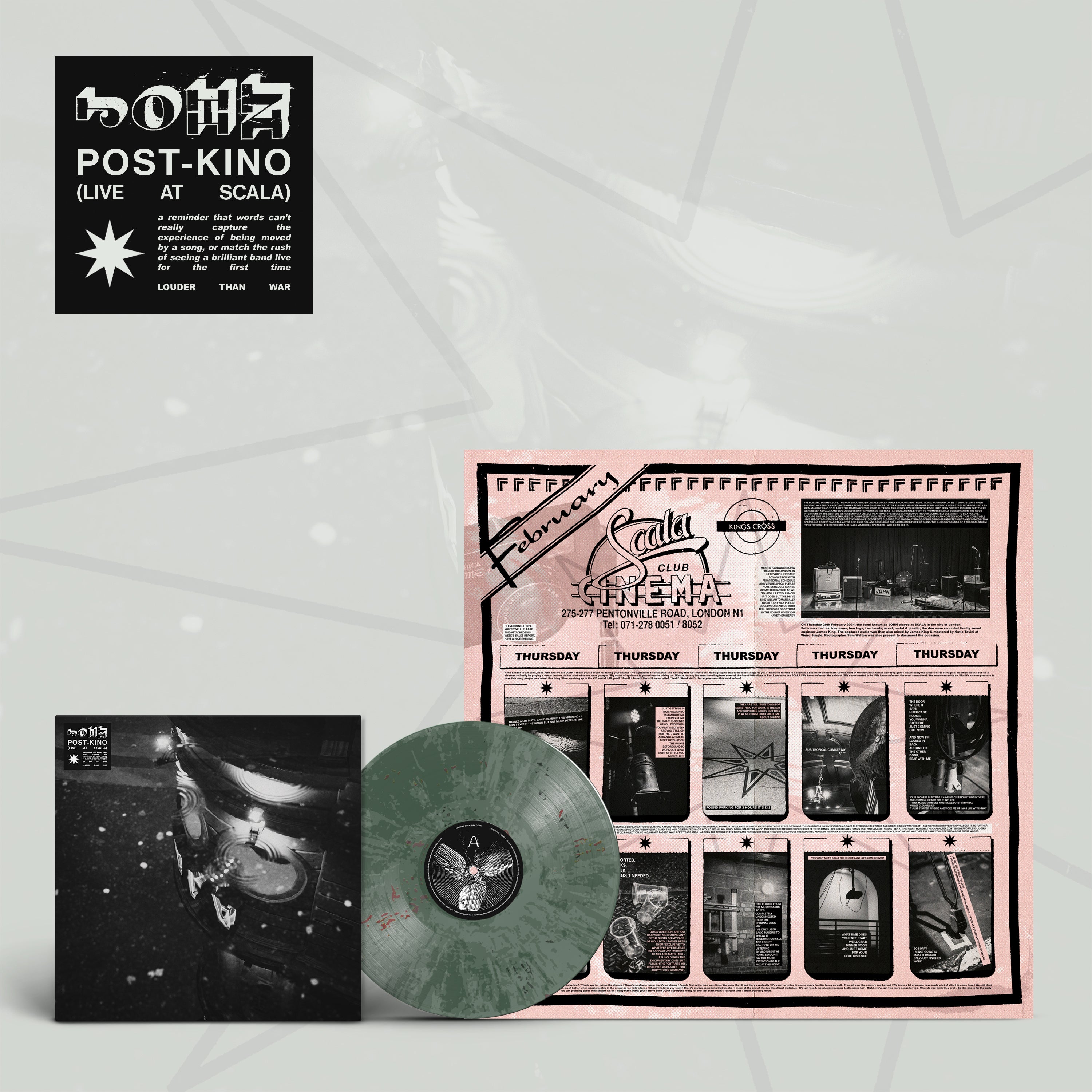 Limited Edition Eco - Friendly Vinyl LP Album with Poster: POST - KINO (Live at Scala) by JOHN