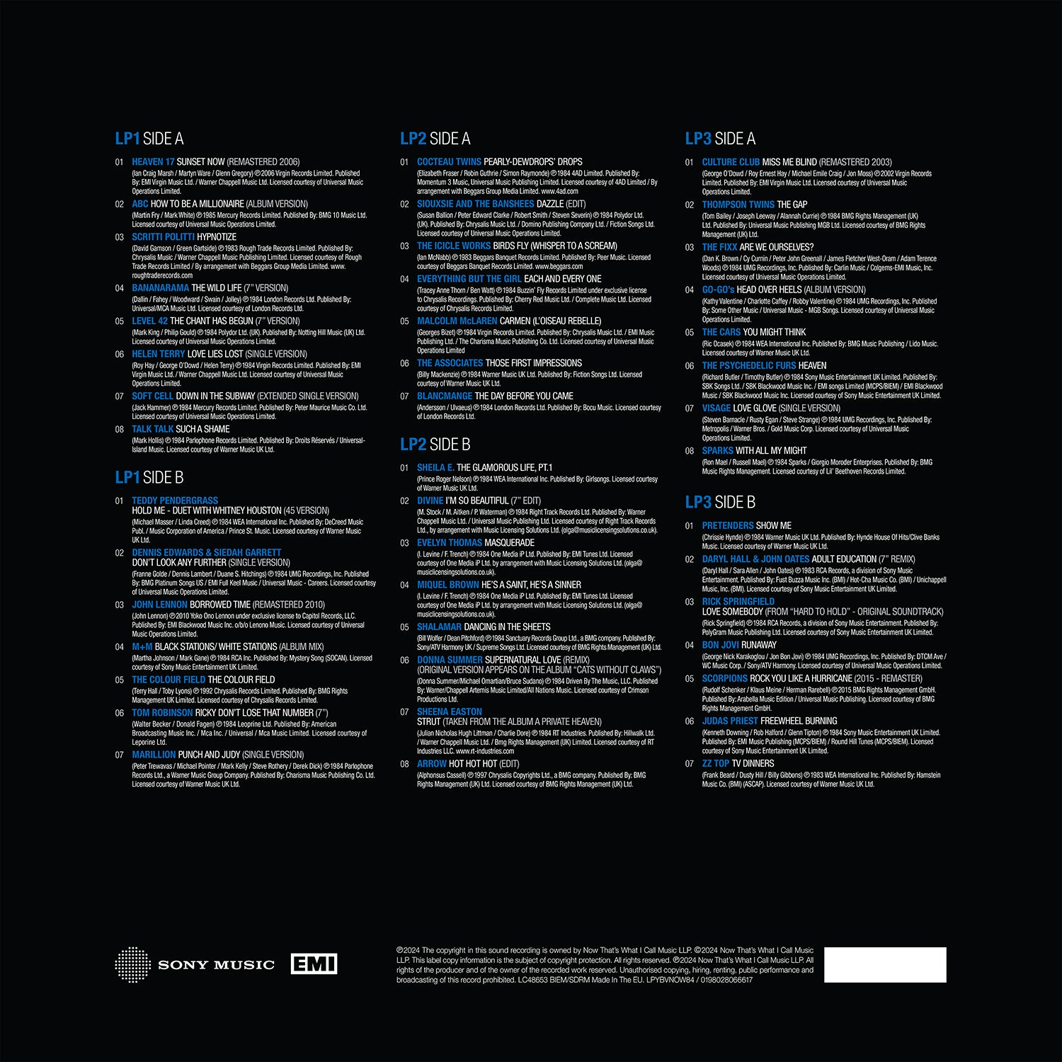 NOW Yearbook - 1984 VAULT: 3LP Transparent Blue Vinyl Pop Collection